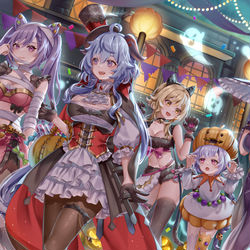 This is a pixiv picture whose title is ハロウィンの甘雨たち／原神.