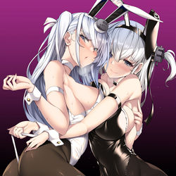 This is a pixiv picture whose title is お冬さんと涼月バニー.