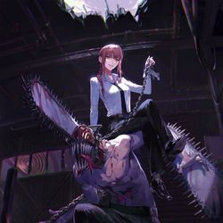 This is a pixiv picture whose title is チェンソーマン.