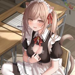 This is a pixiv picture whose title is ねえ、本当にこの格好で接客しなきゃダメ?.
