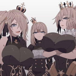 This is a pixiv picture whose title is 魔族の三姉妹.