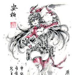 This is a pixiv picture whose title is 【極道畫師】安柏.