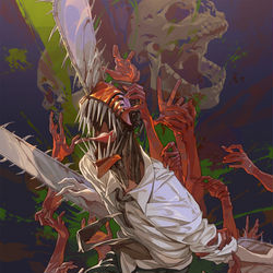 This is a pixiv picture whose title is チェンソーマン.