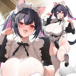 This is a pixiv picture whose title is ドスケベねこみみメイド.