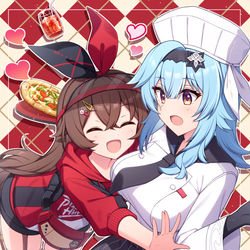 This is a pixiv picture whose title is ピザハットコラボアンバー&エウルア.