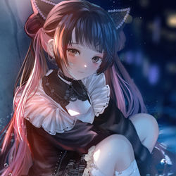 This is a pixiv picture whose title is 路地裏の天使(夜版).