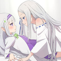 This is a pixiv picture whose title is エミリア(ロリ)×パンドラ.