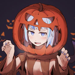 This is a pixiv picture whose title is 🎃🦈🎃.