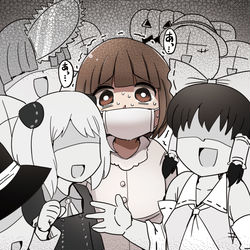 This is a pixiv picture whose title is ハロウィンを忘れてて病院帰りに人混みに巻き込まれる人生崩壊ちゃん.