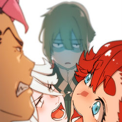 This is a pixiv picture whose title is タヌキハンター×３.