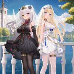This is a pixiv picture whose title is 黑白嫁.