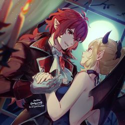 This is a pixiv picture whose title is At Midnight.