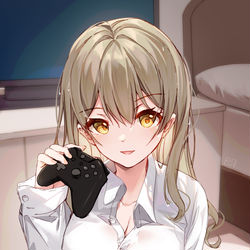 This is a pixiv picture whose title is ゲームしよ？.