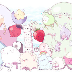This is a pixiv picture whose title is カワユポニポニほぼ全員集合！.