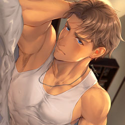 This is a pixiv picture whose title is Lie down (OC/Jim).