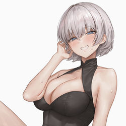 This is a pixiv picture whose title is 「…」.