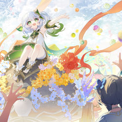 This is a pixiv picture whose title is 纳西妲的花神诞祭.