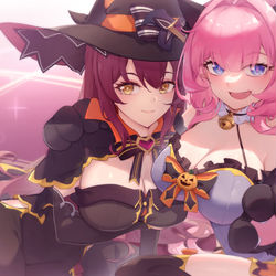 This is a pixiv picture whose title is 伊甸生贺+万圣节贺图.