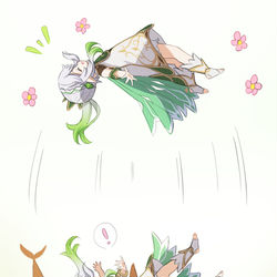 This is a pixiv picture whose title is ぽんぽんナヒーダちゃん🌸.