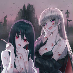 This is a pixiv picture whose title is 🦇🎃.