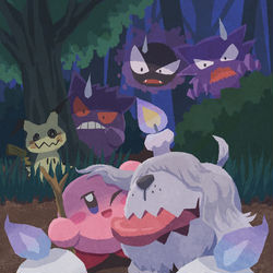 This is a pixiv picture whose title is カービィ 吸い込まれる(生気).