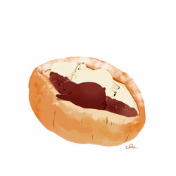 This is a pixiv picture whose title is あんバターサンド.