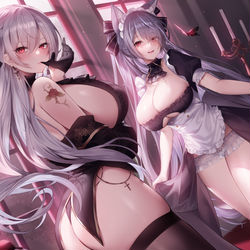 This is a pixiv picture whose title is 【放置少女】妖怪洋館.
