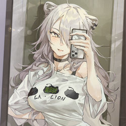 This is a pixiv picture whose title is 獅白ぼたん.