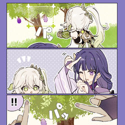 This is a pixiv picture whose title is ナヒーダちゃんと影ちゃん.