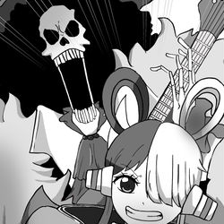 This is a pixiv picture whose title is ウタと麦わらの一味　9日目.
