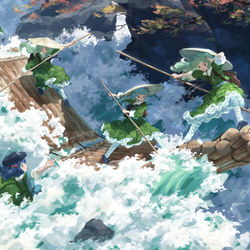 This is a pixiv picture whose title is 筏流し.