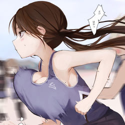This is a pixiv picture whose title is 揺れるけど走れる先輩.