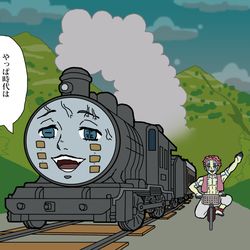 This is a pixiv picture whose title is ポプテピ2期5話に感化された魘夢と猗窩座.