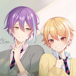 This is a pixiv picture whose title is 変人ワンツー.
