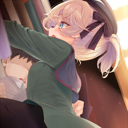 This is a pixiv picture whose title is 制服看板娘と.