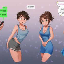 This is a pixiv picture whose title is TSF - Cerulean Party Dress.