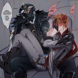 This is a pixiv picture whose title is Capitano x Childe.