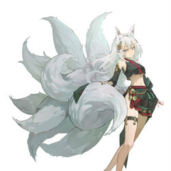 This is a pixiv picture whose title is nine tailed fox.