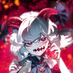 This is a pixiv picture whose title is 饕餮と美味しいりんご.