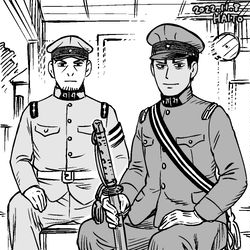 This is a pixiv picture whose title is 昭和初期の鯉登少尉と月島軍曹.