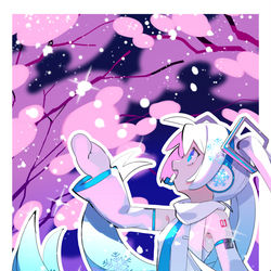 This is a pixiv picture whose title is 冬に咲くさくら.