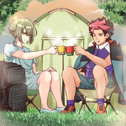 This is a pixiv picture whose title is エランとグエルでデュオキャン.