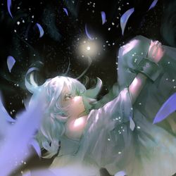 This is a pixiv picture whose title is 『希望と罪』.