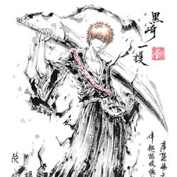 This is a pixiv picture whose title is 【極道畫師】黒崎一護.