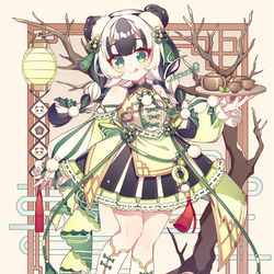 This is a pixiv picture whose title is 🐼🍵.