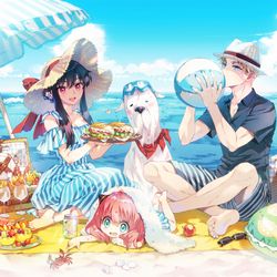 This is a pixiv picture whose title is 海ピク×FAMILY.