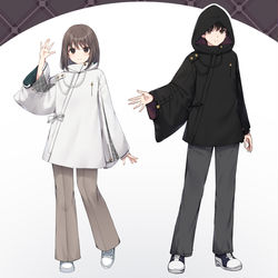 This is a pixiv picture whose title is 【お仕事告知】作務衣風ビッグフードパーカー.