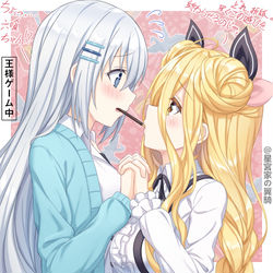 This is a pixiv picture whose title is 【六喰×折紙】折紙誕生祭＆ポッキリの日.