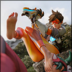 This is a pixiv picture whose title is Tracer x Kiriko - Shoes.