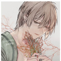 This is a pixiv picture whose title is 君の葉脈.